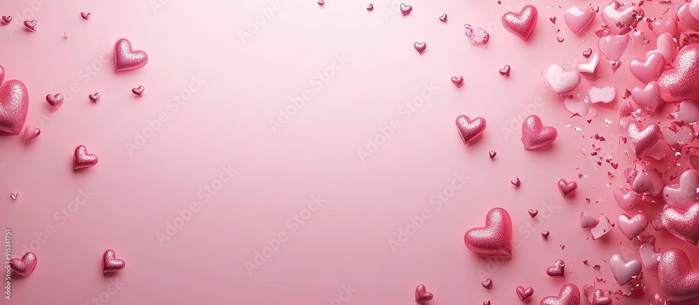 Poster Valentine s Day backdrop Pink background. with copy space image. Place for adding text or design