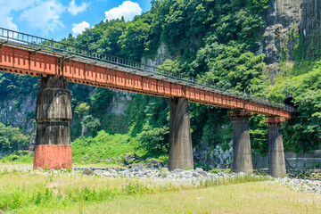 夏の岩戸の景観　大分県豊後大野市　Summer scenery of Iwato. Ooita Pref, Bungoono City.