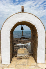 Iconostasis of St. Peter and St. Nicholas on the shore near the port of Chernomorets, Province of...