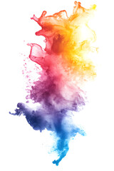 Flie&szlig;ende Farbexplosion: Dynamisches Aquarell in lebendigen T&ouml;nen auf wei&szlig;em Hintergrund