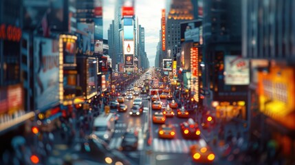 Obraz premium Capture a tilted view of a bustling city street