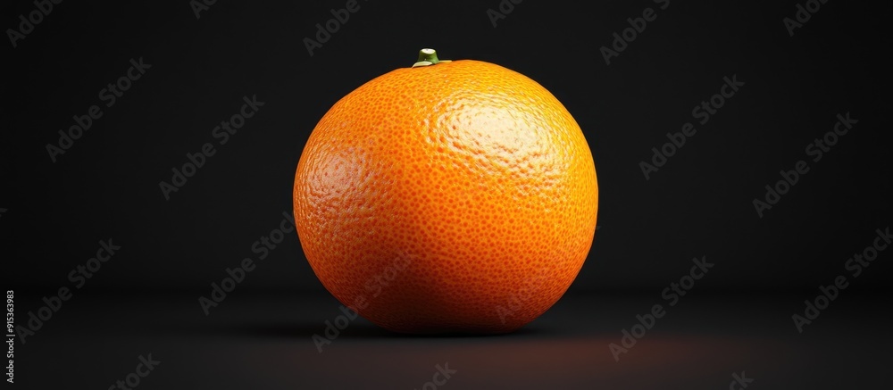 Poster Orange set against a black background. with copy space image. Place for adding text or design