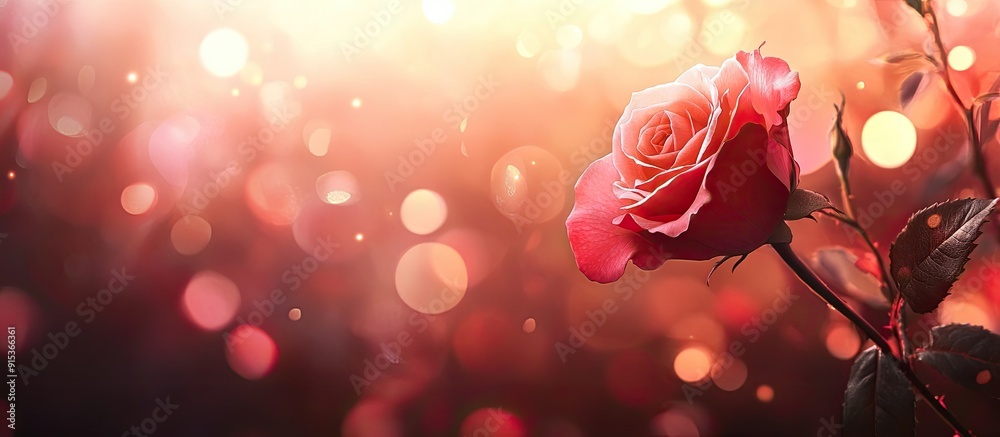 Aufkleber A blurred rose during the month of love. with copy space image. Place for adding text or design