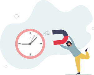 Time management, control business time or work deadline concept.flat design with people.