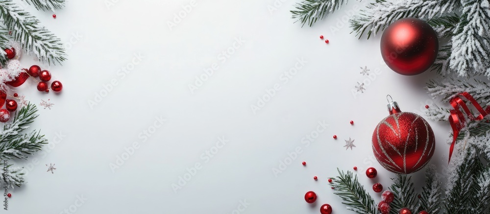 Poster Christmas holiday on a white background Wishing you a Happy New Year. with copy space image. Place for adding text or design