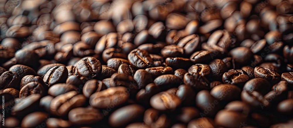 Leinwandbilder close up of coffee beans against a plain backdrop. with copy space image. place for adding text or d