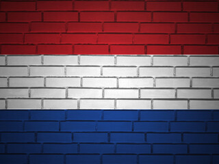 Brick wall Netherlands flag