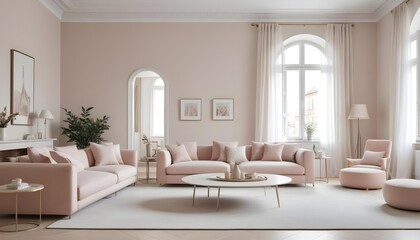 Fototapeta premium Modern living room interior luxury apartment lounge Italian style