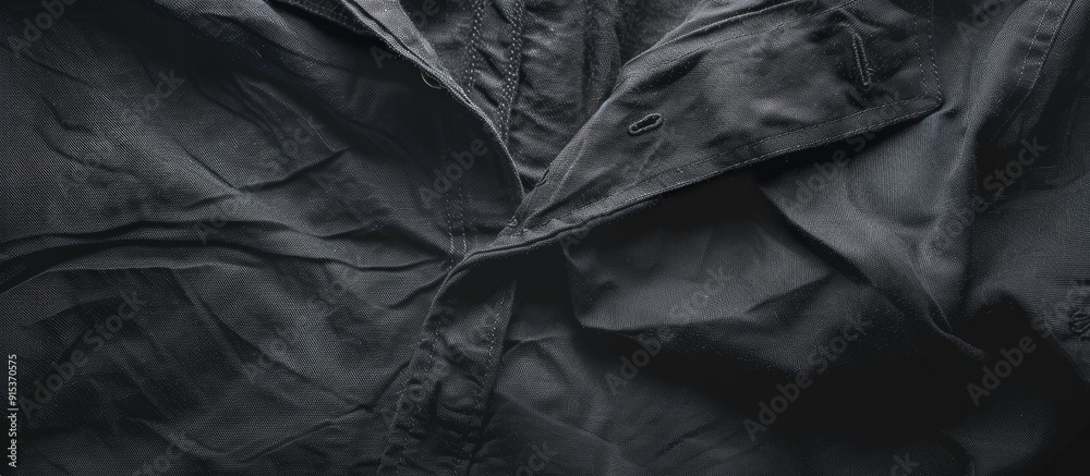 Poster Close up of a dark men s shirt. with copy space image. Place for adding text or design