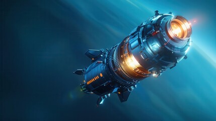 Tilted angle view of a minimalist space exploration scene