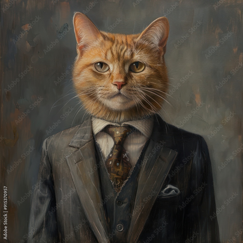 Canvas Prints anthropomorphic cat in suit