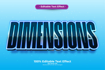Dimensions editable text effect in modern trend style