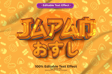 Japan Sushi editable text effect in modern trend style
