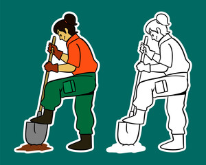 Vector Illustration of a Gardening Girl