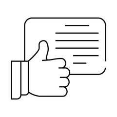 review with like line icon vector. review with like sign. isolated contour symbol black illustration