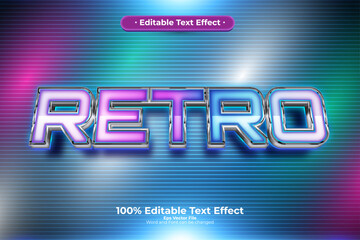 Retro New editable text effect in modern trend style