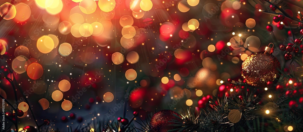 Fototapete christmas bokeh backdrop. with copy space image. place for adding text or design