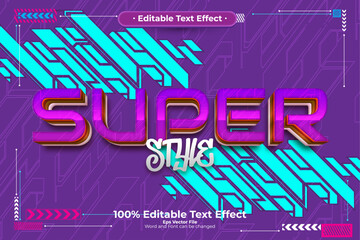 Super Style editable text effect in modern trend style