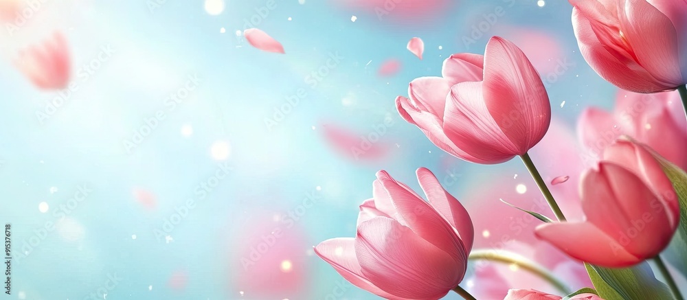 Fototapete Spring flower background. with copy space image. Place for adding text or design