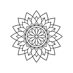 Mandala pattern or Simple Floral Ideas for Coloring book page