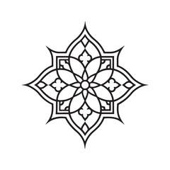 Mandala pattern or Simple Floral Ideas for Coloring book page