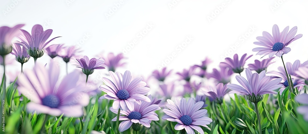 Poster flowering osteospermum also known as african daisies create a natural floral backdrop. with copy spa