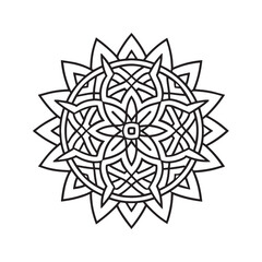 Mandala pattern or Simple Floral Ideas for Coloring book page