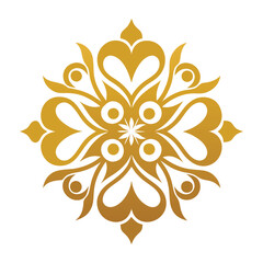 golden decorative floral vector illustration with white background