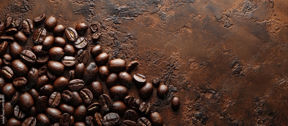 Aufkleber texture of coffee beans concept of a coffee background. with copy space image. place for adding text