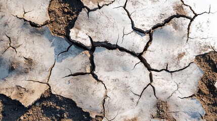 Cracked ground with a jagged hole, isolated on a transparent background, perfect for dramatic effects in design projects.