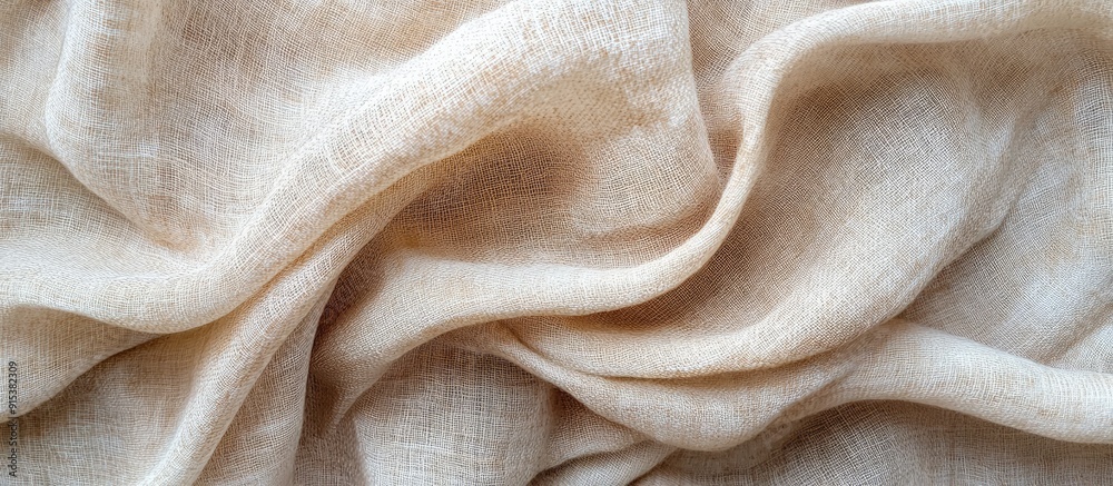 Aufkleber linen fabric texture backdrop zero waste idea top view copy space