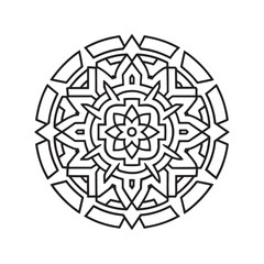 Mandala pattern or Simple Floral Ideas for Coloring book page