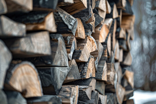 stacked loggs of fire wood background