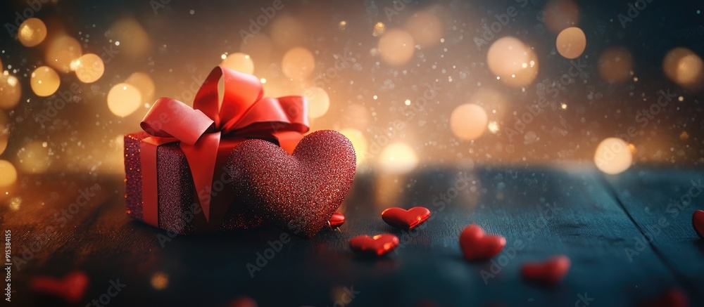 Poster celebrating valentine s day joyful gift sweethearts of the heart stunning background affection add t