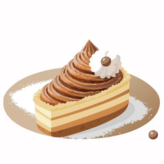 Dessert Cake slice or piece vector
