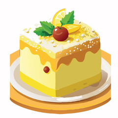 Dessert Cake slice or piece vector