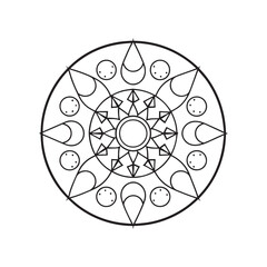 Mandala pattern or Simple Floral Ideas for Coloring book page