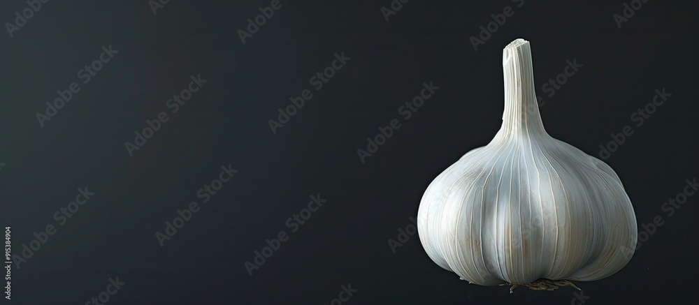 Fototapete garlic against a black background. with copy space image. place for adding text or design