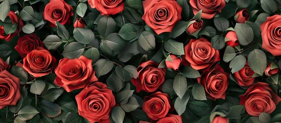 Synthetic red rose. with copy space image. Place for adding text or design