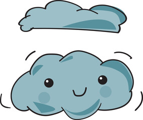 cute cloud vector blue