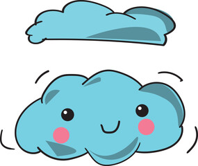 cute cloud vector blue