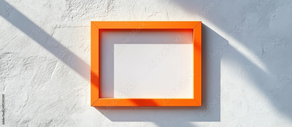 Fototapete orange frame on a light background. with copy space image. place for adding text or design