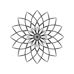 Mandala pattern or Simple Floral Ideas for Coloring book page
