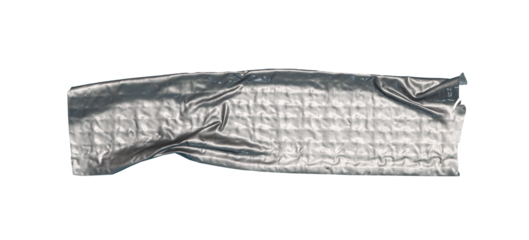 Gray vinyl scotch tape transparent. Torn horizontal silver grey sticky tape, adhesive piece