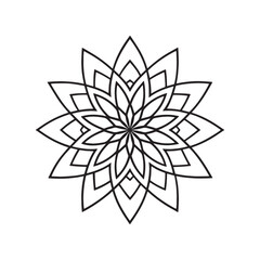 Mandala pattern or Simple Floral Ideas for Coloring book page