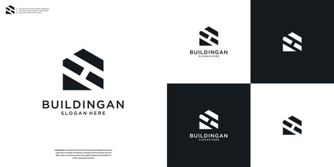 Letter H and Home Construction Architecture Building Logo Design Template.