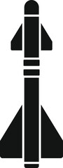 Black silhouette of a military missile ready to be launched