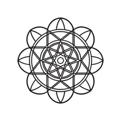 Mandala pattern or Simple Floral Ideas for Coloring book page