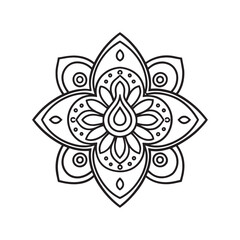 Mandala pattern or Simple Floral Ideas for Coloring book page