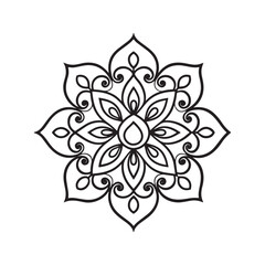 Mandala pattern or Simple Floral Ideas for Coloring book page